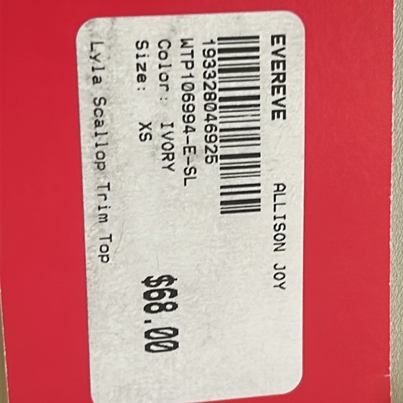 New Allison Joy from Evereve Women’s Lyla Scallop Trim Ivory Short Sleeve Blouse - Picture 8 of 12